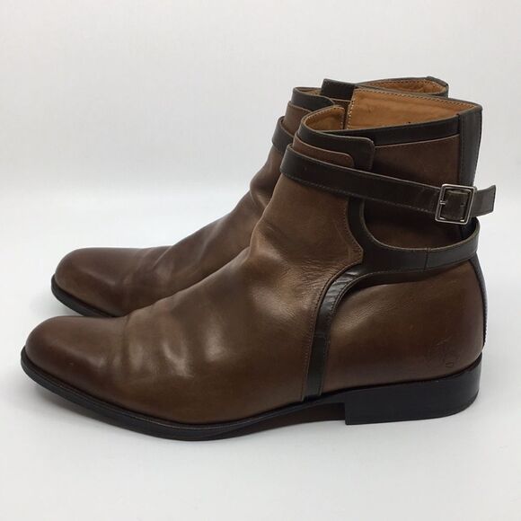 John Fluevog Twin Turbine 328 Newbury St Two Tone Brown Ankle Boots Sz 8 - Picture 8 of 17